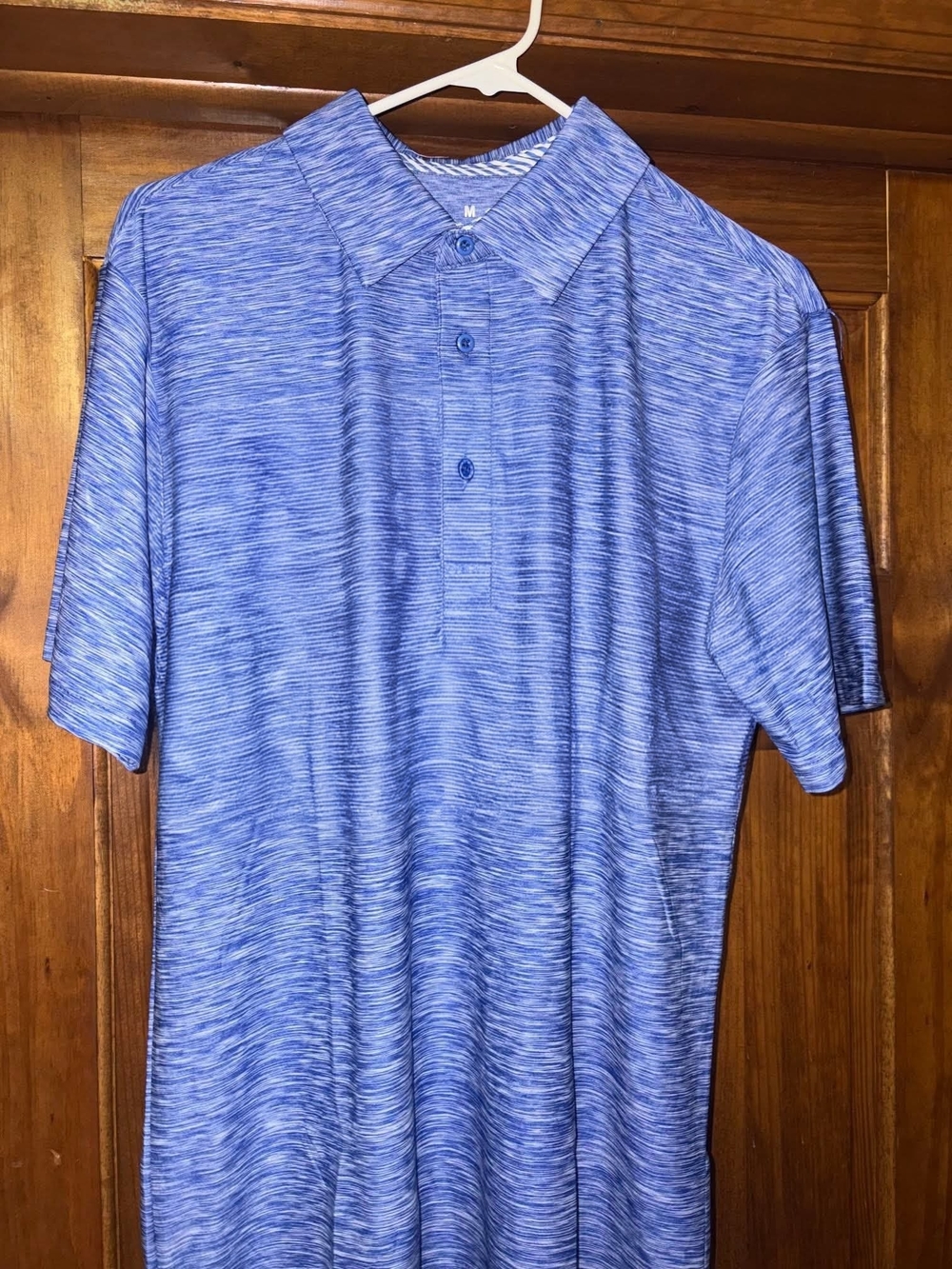 Men's Blue Space-Dye Polo Shirt